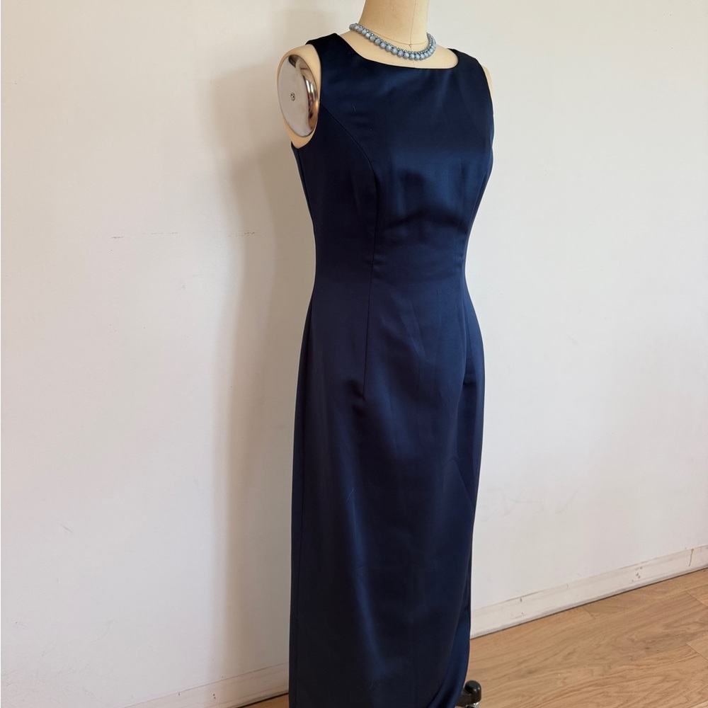 Elegant Navy Blue Sleeveless Maxi Dress Michelangelo - Picture 2 of 9